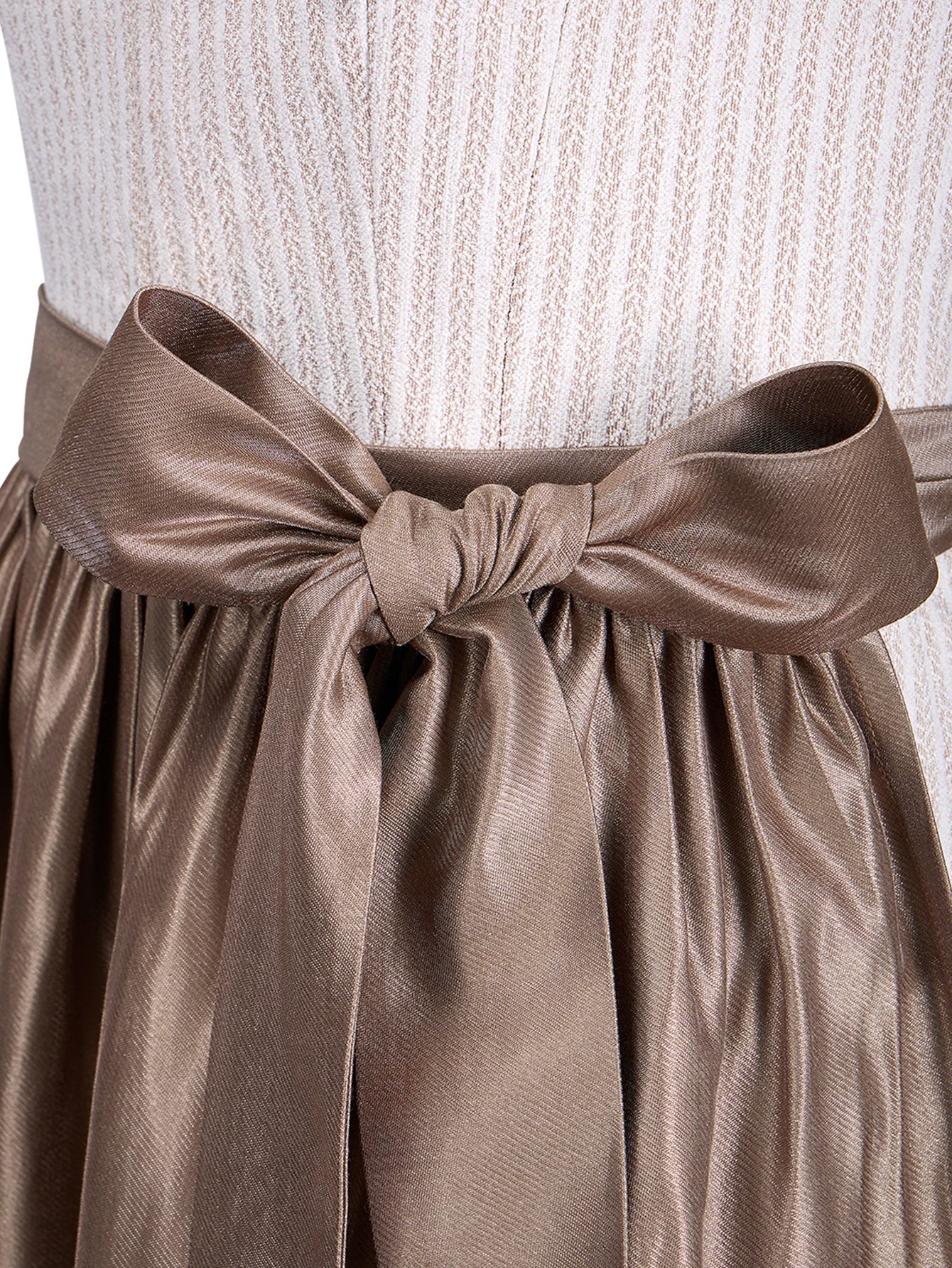 Dirndl Damen Beige 70cm Gerader Ausschnitt Kleid