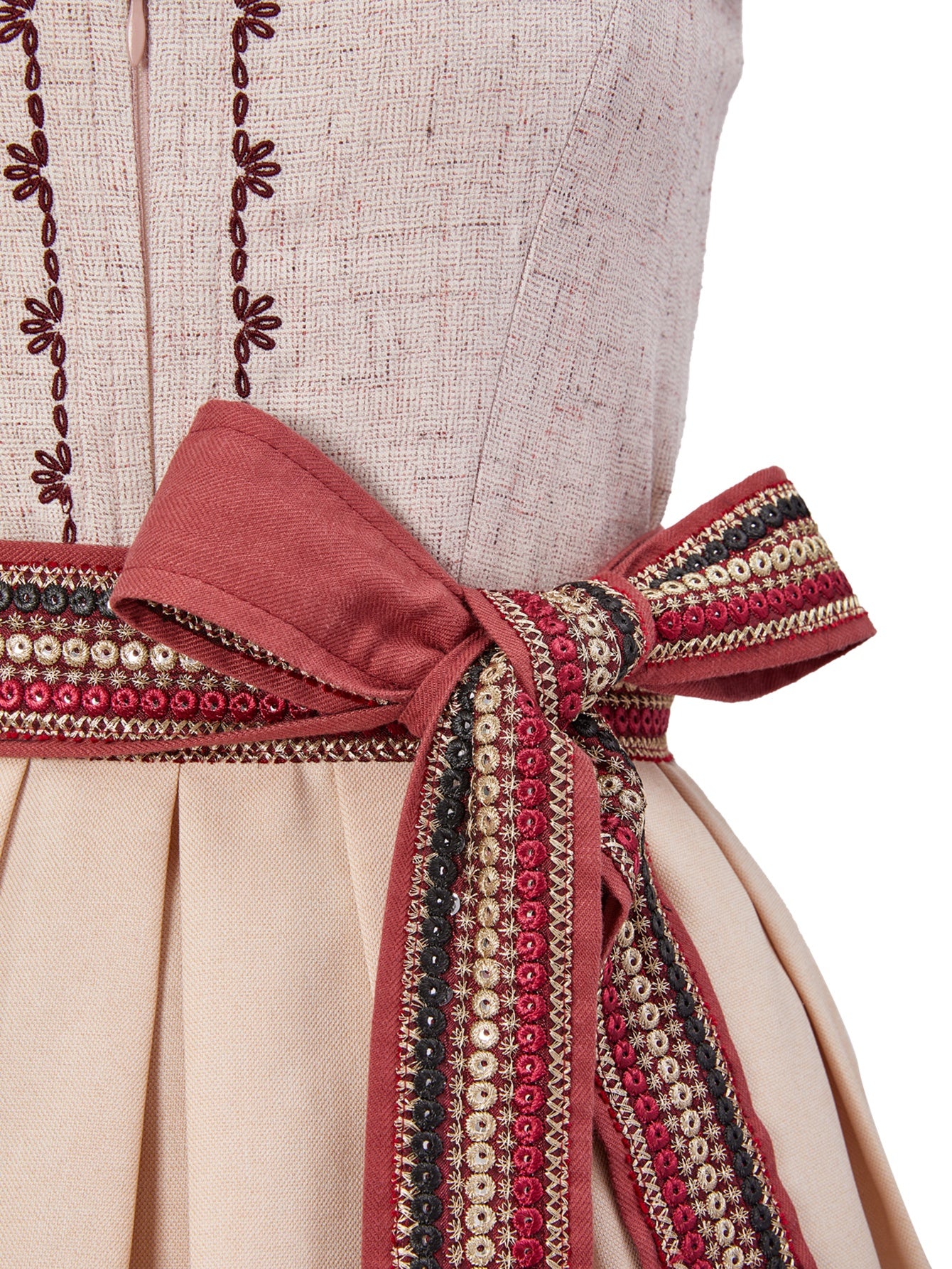 Dirndl Damen Rosa 60cm Gerader Ausschnitt Kleid