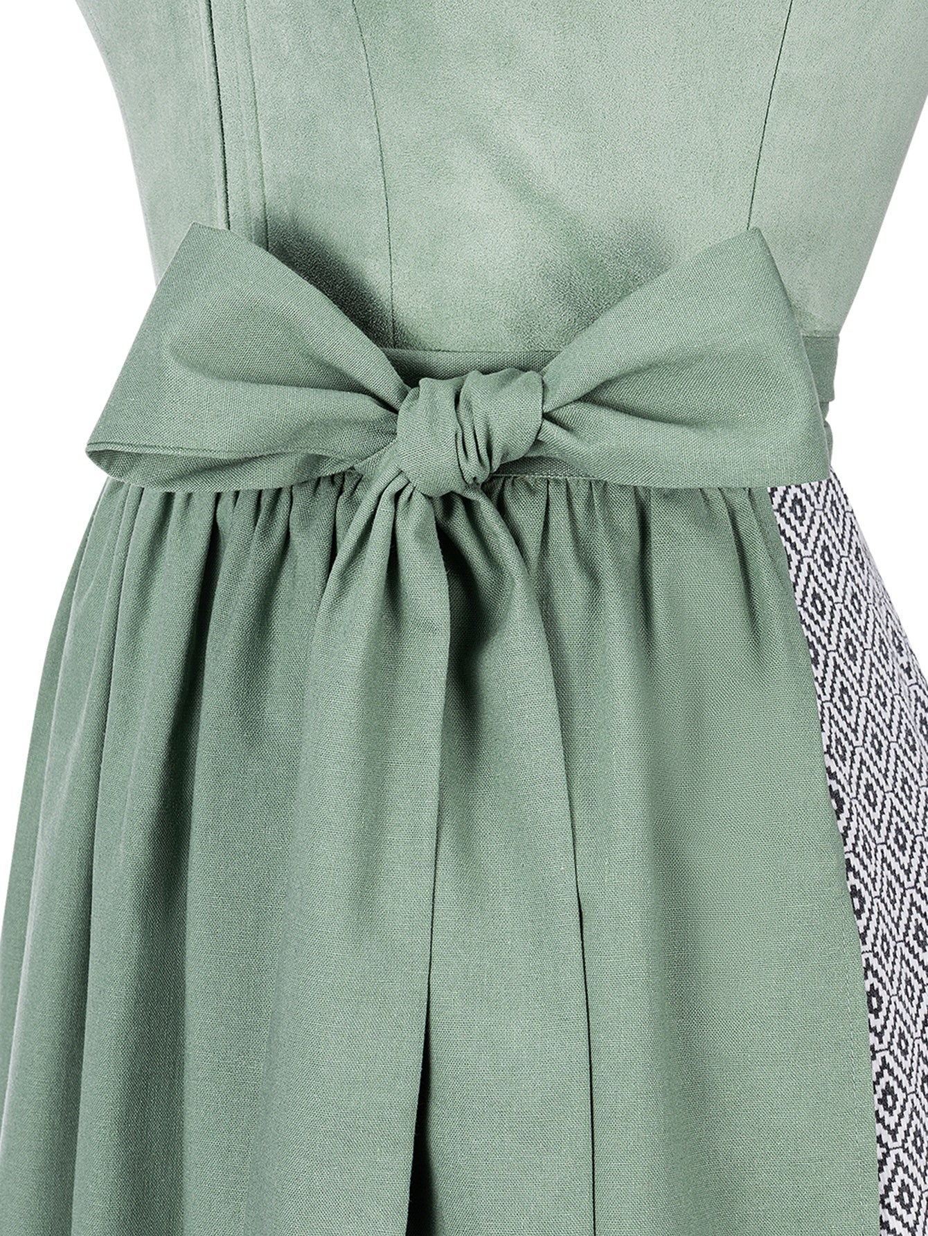 Dirndl Damen Grün 70cm Gerader Ausschnitt Kleid