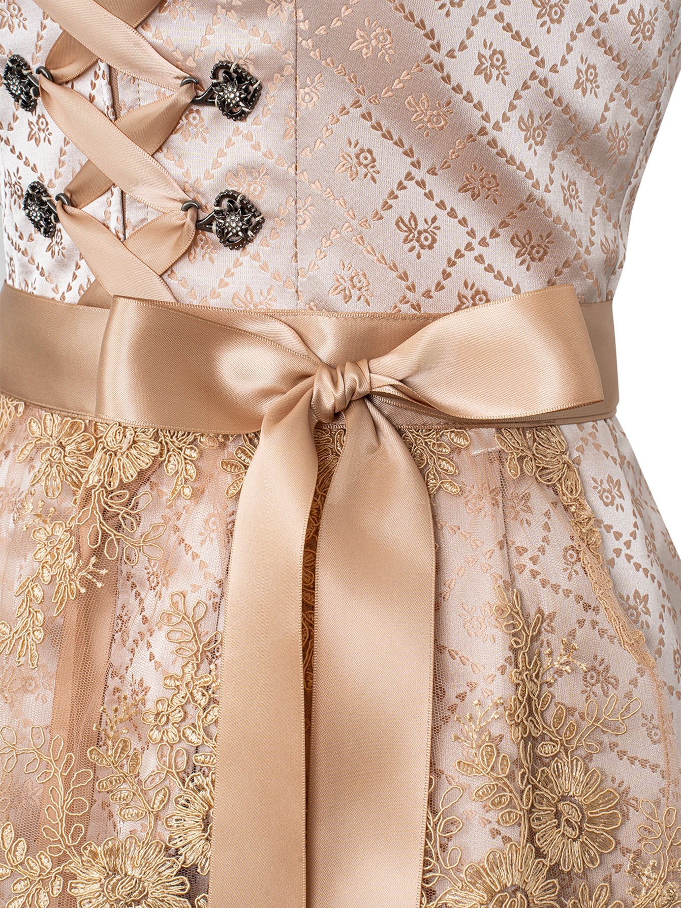 Dirndl Damen Gelb 50cm Herz-Ausschnitt Kleid