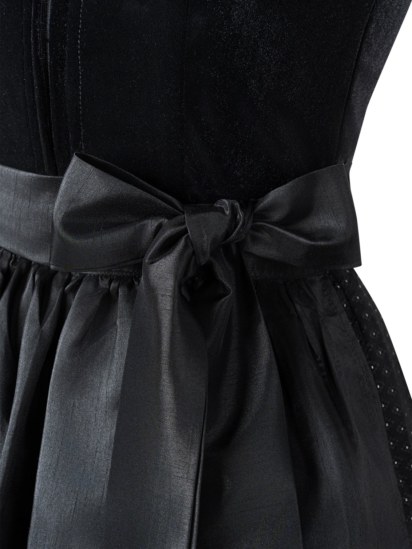 Dirndl Damen Schwarz 70cm Gerader Ausschnitt Kleid