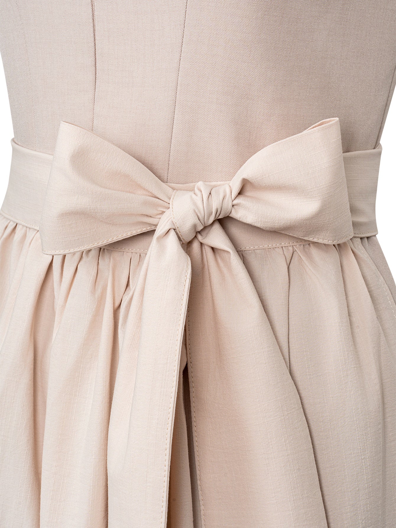 Dirndl Damen Beige 70cm Herz-Ausschnitt Kleid