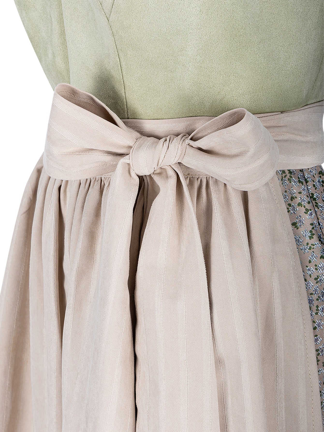 Dirndl Damen Grün 70cm Gerader Ausschnitt Kleid