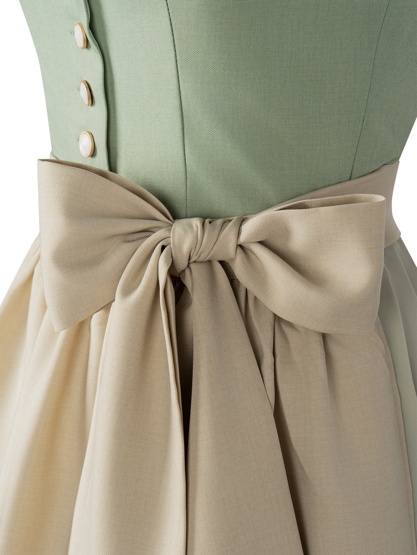 Dirndl Damen Grün 70cm Gerader Ausschnitt Kleid