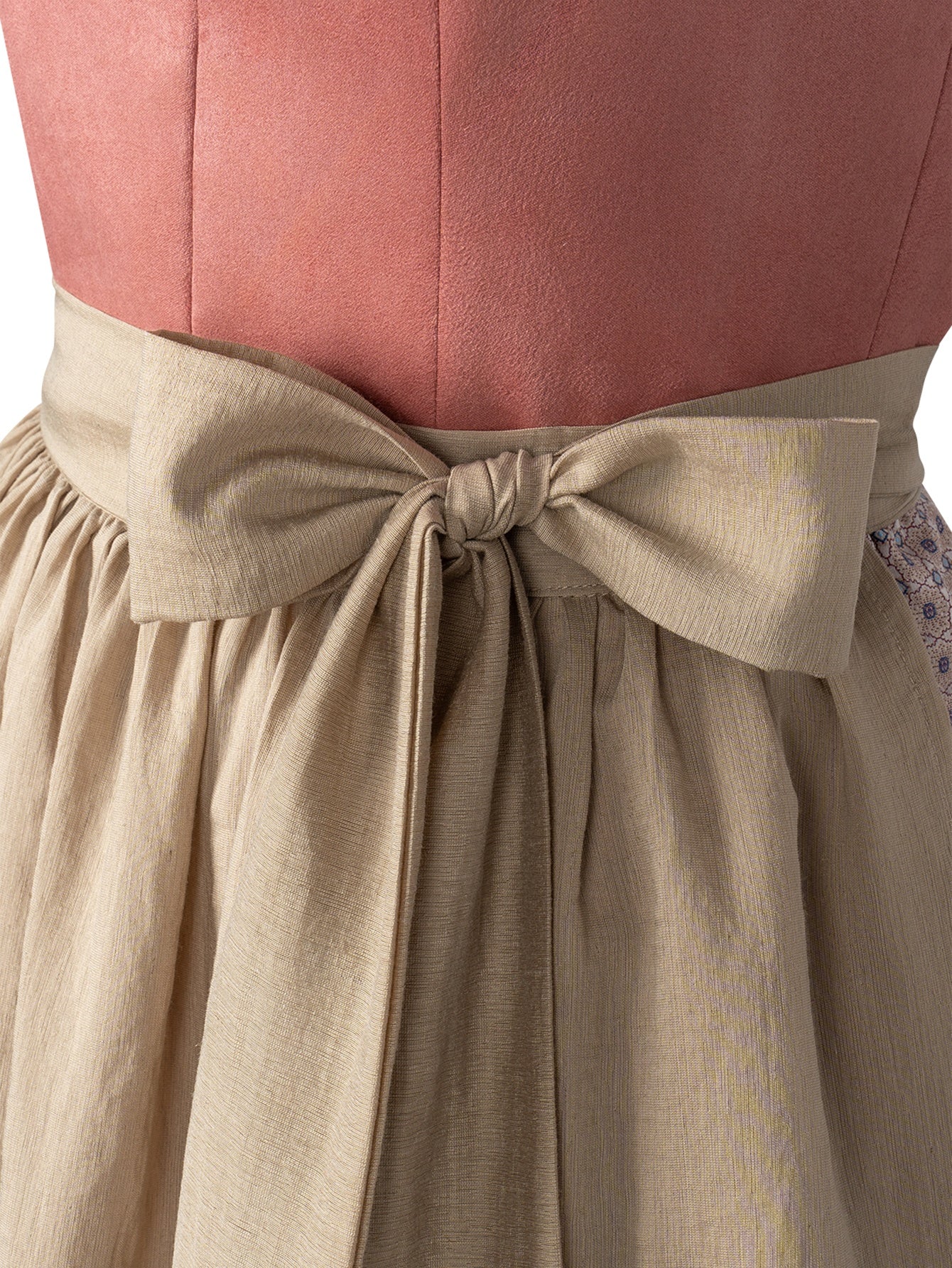 Dirndl Damen Rosa 70cm Gerader Ausschnitt Kleid