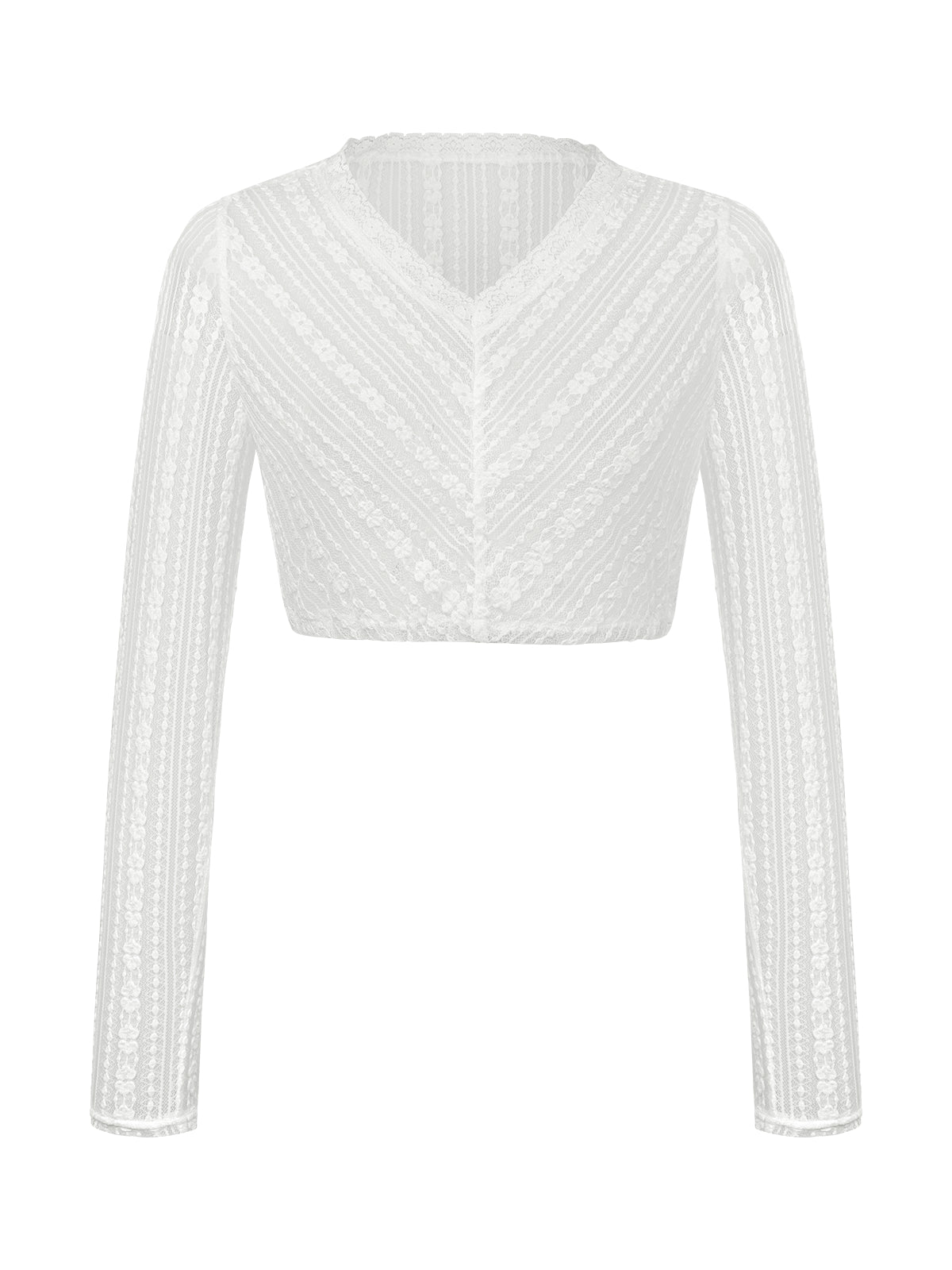 Dirndlbluse Damen Weiß Langarm V-Ausschnitt