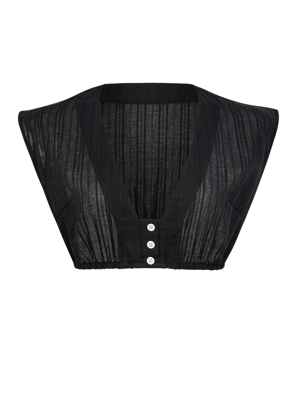 Dirndlbluse Damen Schwarz Ärmellos V-Ausschnitt