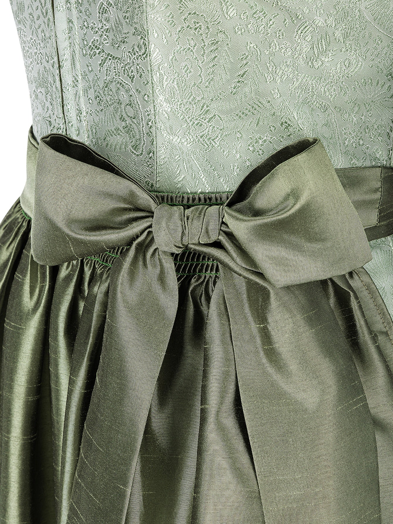 Dirndl Damen Grün 60cm Gerader Ausschnitt Kleid