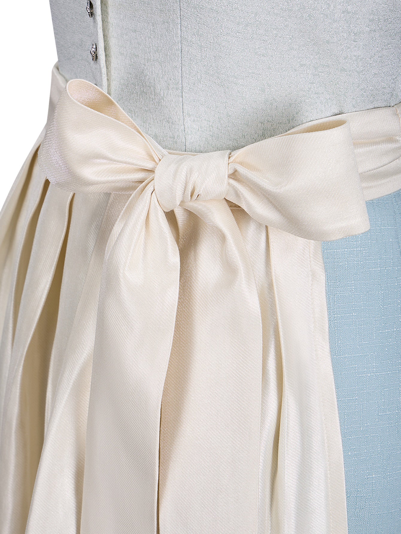 Dirndl Damen Blau 70cm Herz-Ausschnitt Kleid