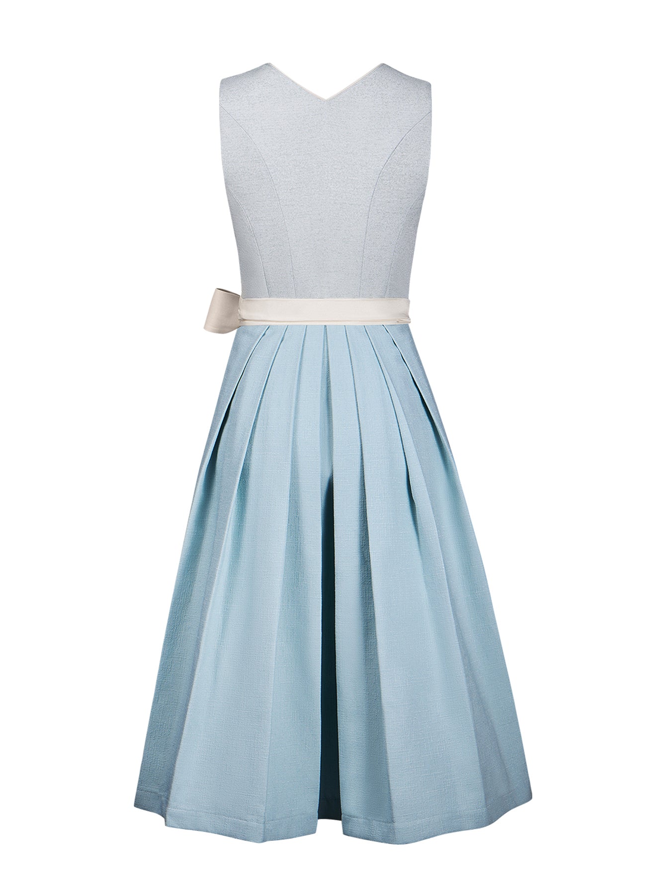 Dirndl Damen Blau 70cm Herz-Ausschnitt Kleid