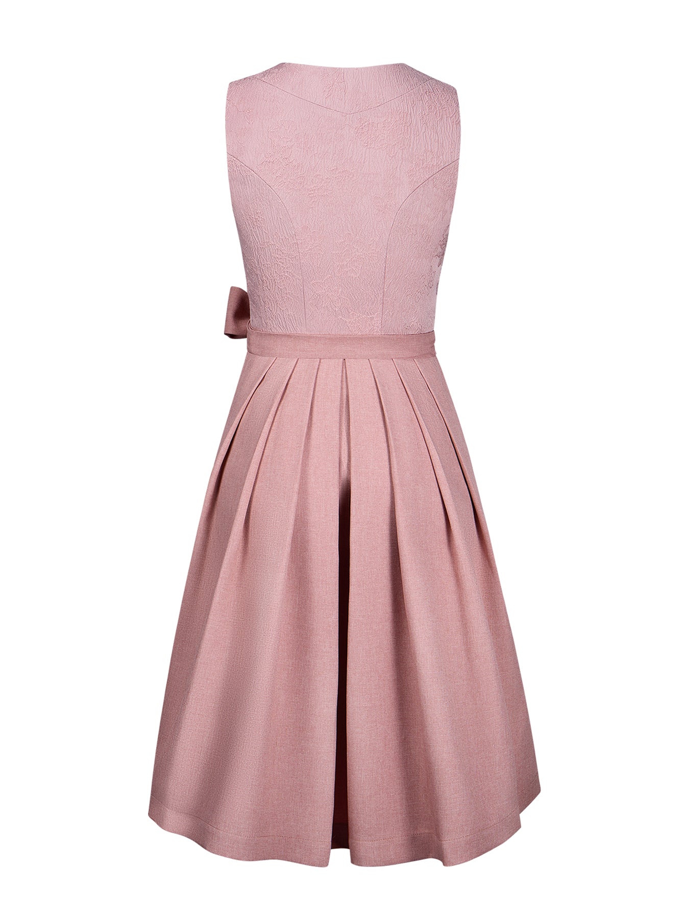 Dirndl Damen Rosa 60cm Gerader Ausschnitt Kleid