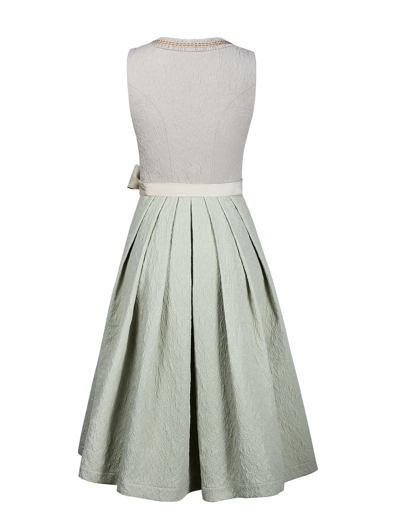 Dirndl Damen Beige 70cm Gerader Ausschnitt Kleid