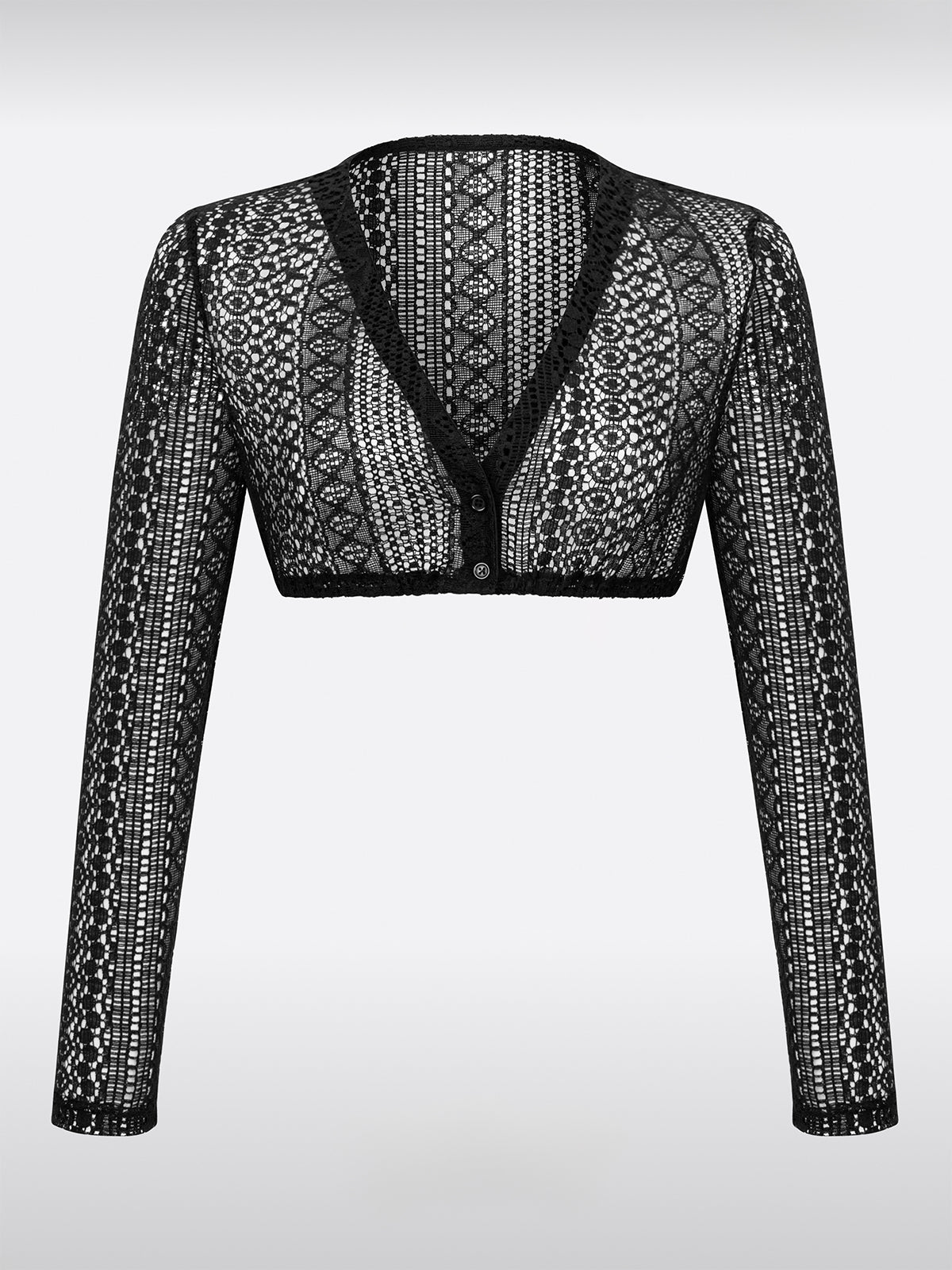 Dirndlbluse Damen Schwarz Langarm V-Ausschnitt