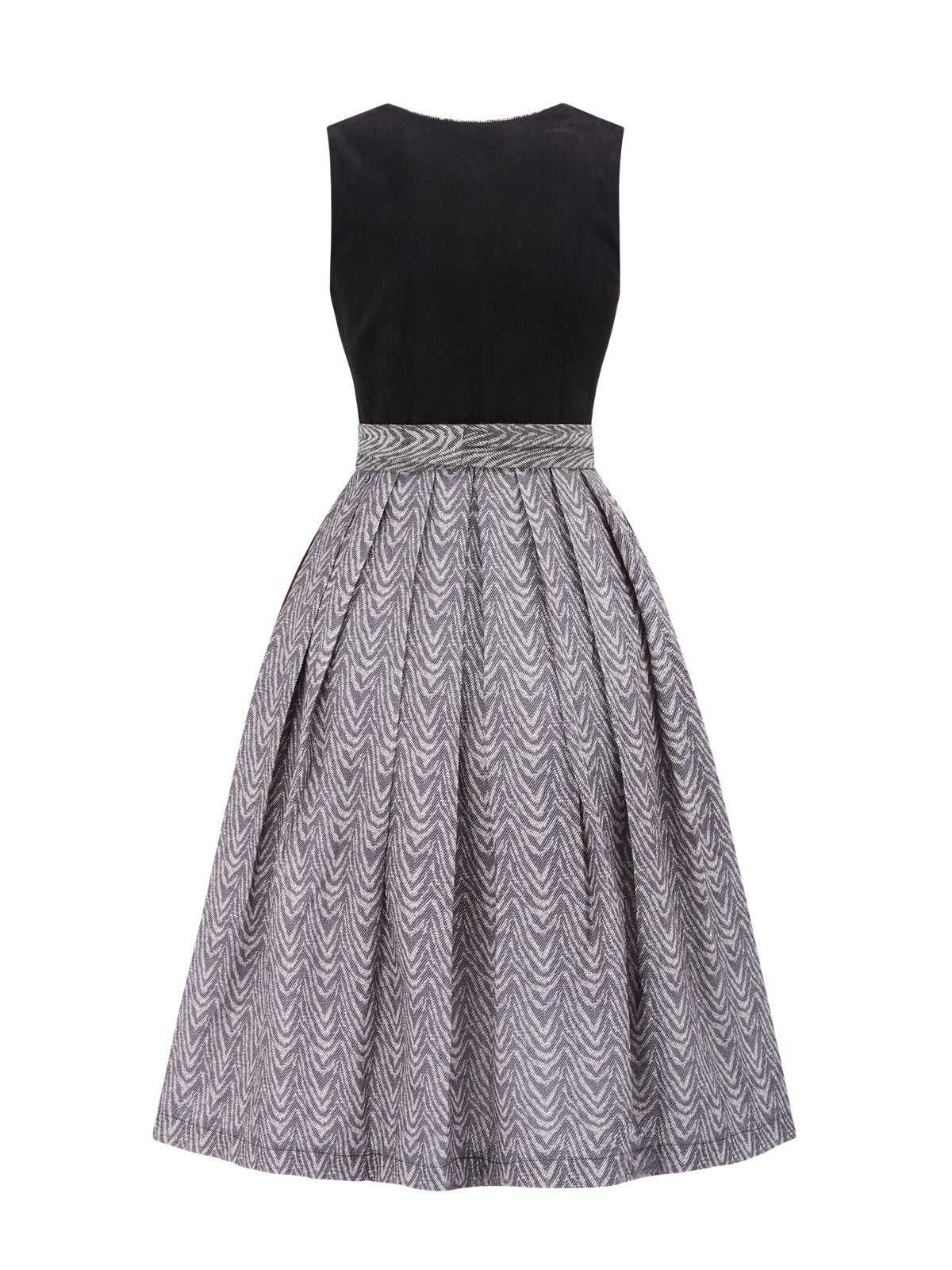 Dirndl Damen Schwarz 70cm Gerader Ausschnitt Kleid