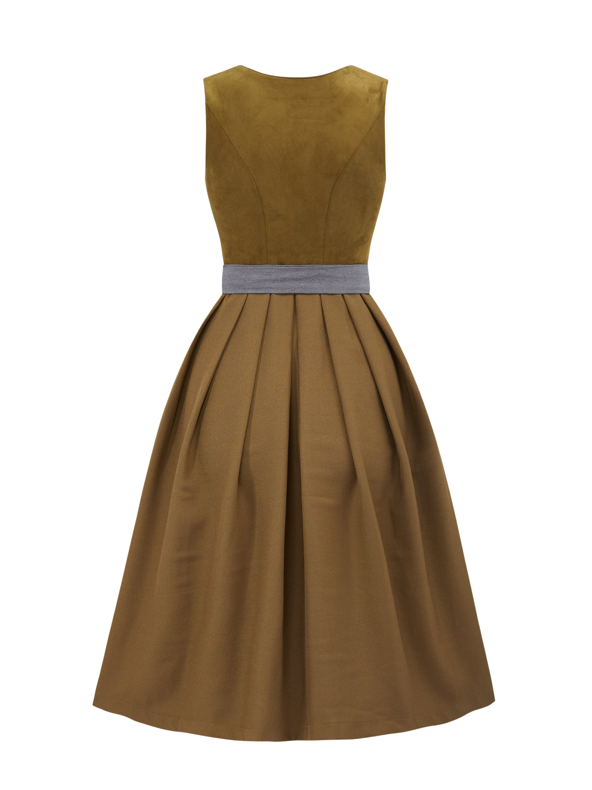 Dirndl Damen Grün 70cm Gerader Ausschnitt Kleid