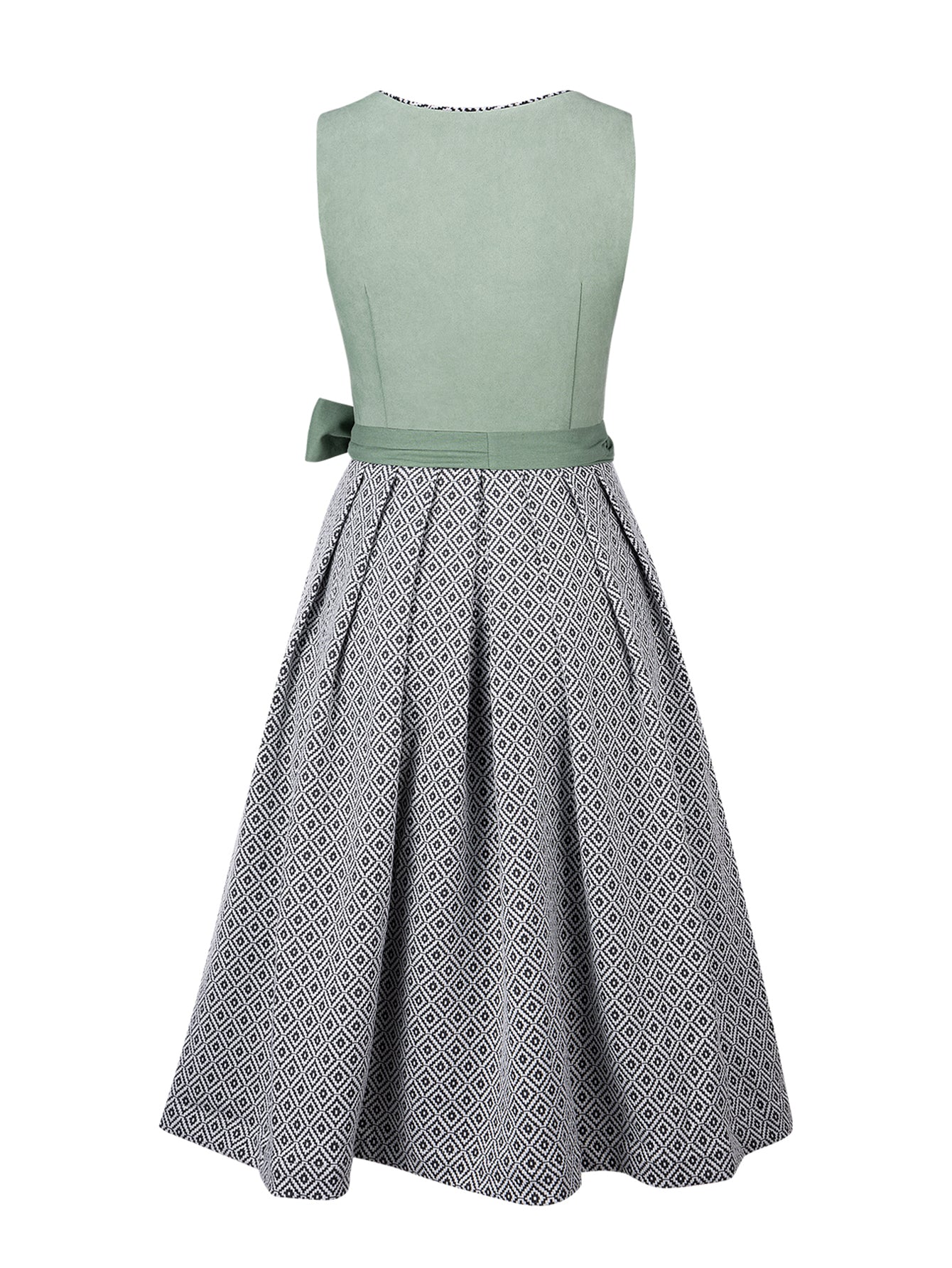 Dirndl Damen Grün 70cm Gerader Ausschnitt Kleid