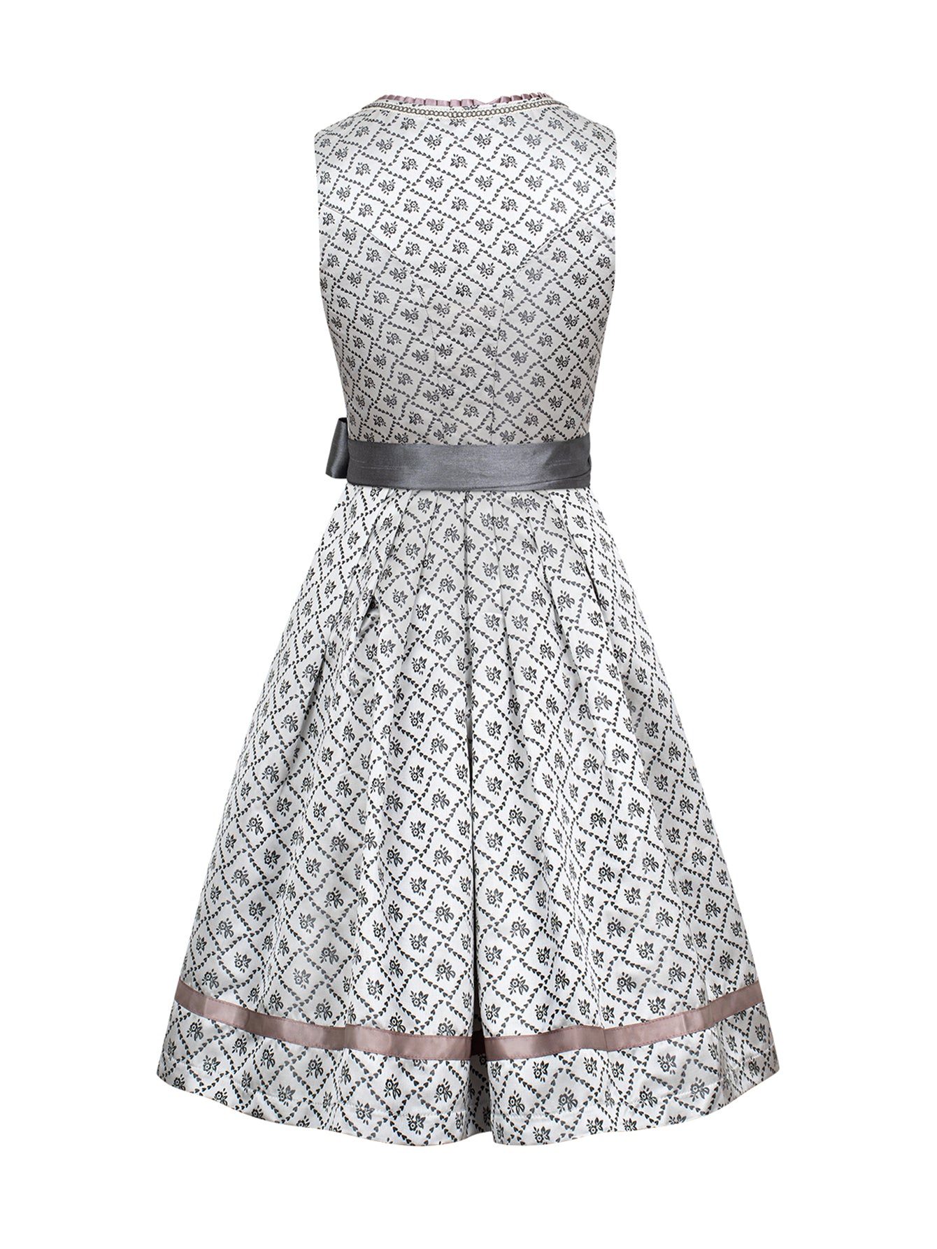 Dirndl Damen Grau 50cm Herz-Ausschnitt Kleid