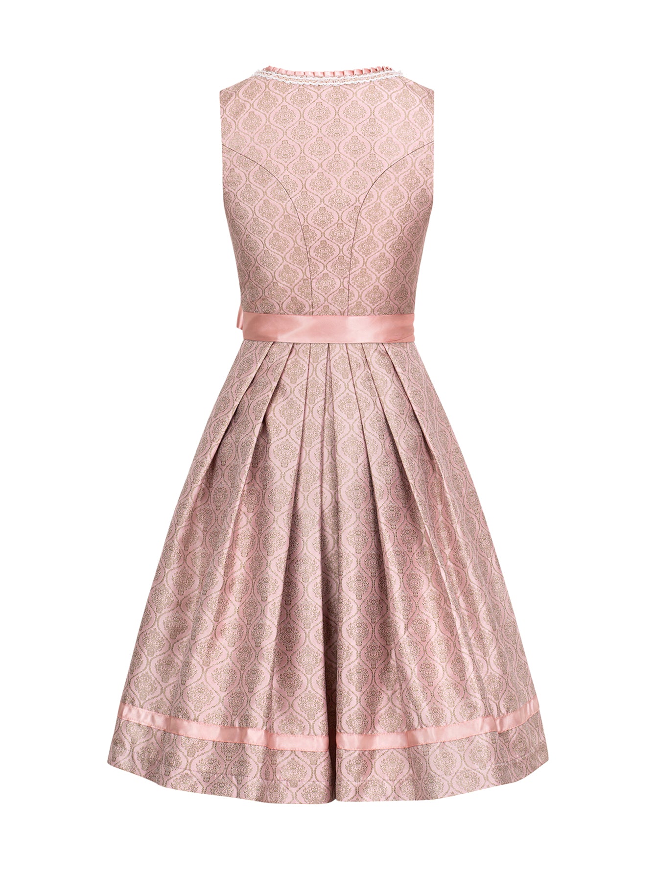 Dirndl Damen Rosa 50cm Herz-Ausschnitt Kleid