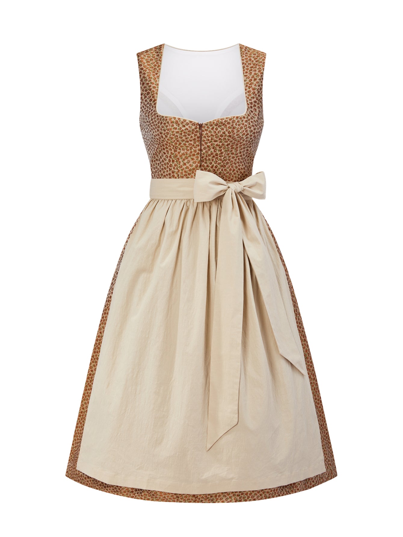 Dirndl Damen Gelb 70cm Herz-Ausschnitt Kleid