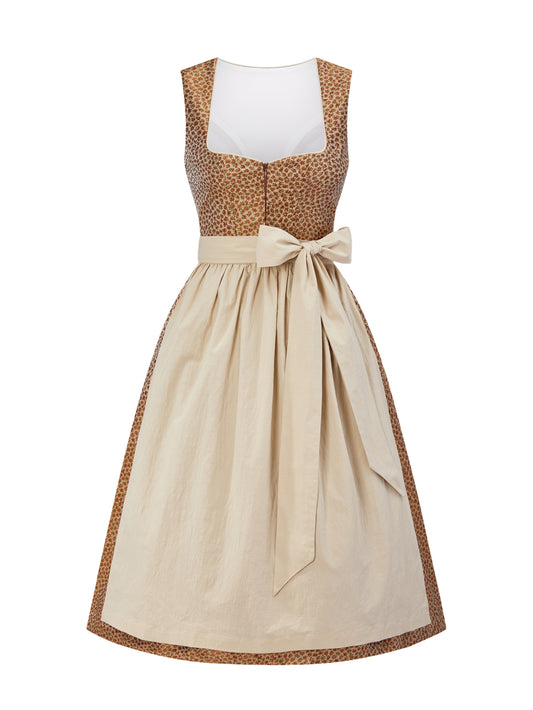 Dirndl Damen Gelb 70cm Herz-Ausschnitt Kleid