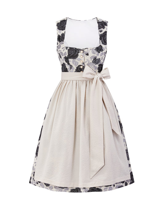 Dirndl Damen Schwarz 60cm Gerader Ausschnitt Kleid