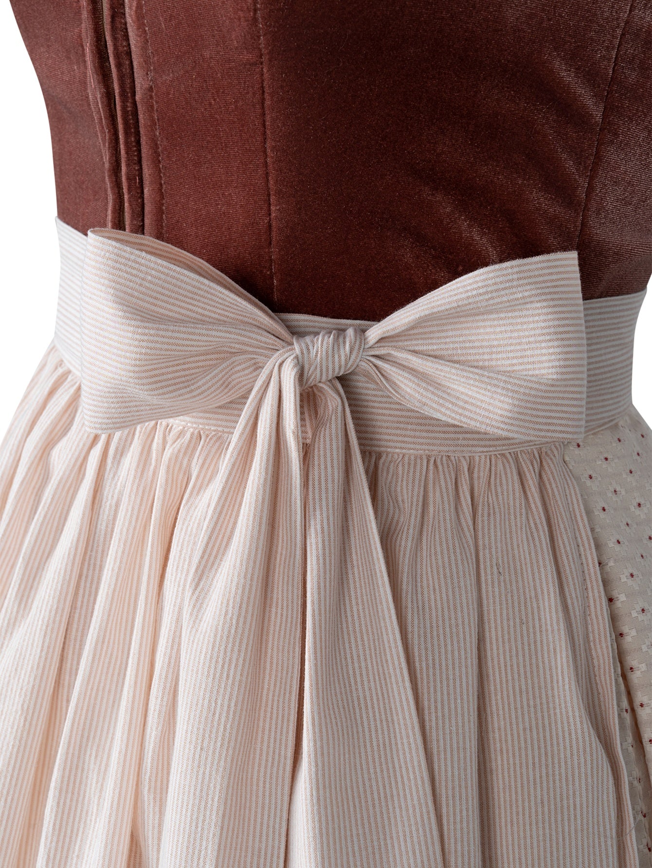 Dirndl Damen Rosa 70cm Gerader Ausschnitt Kleid