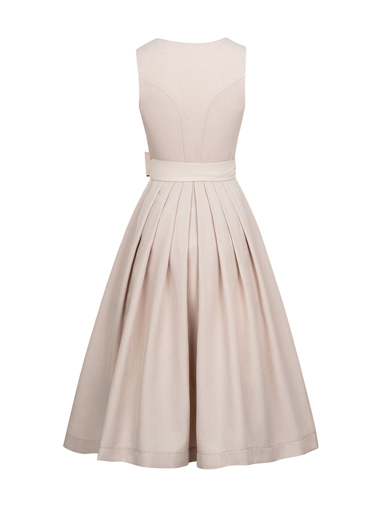 Dirndl Damen Beige 70cm Herz-Ausschnitt Kleid