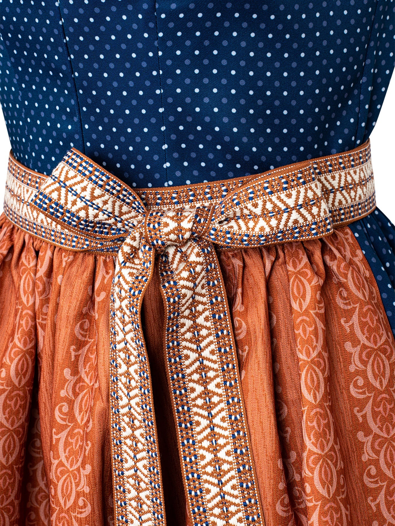 Dirndl Damen Blau 70cm Gerader Ausschnitt Kleid