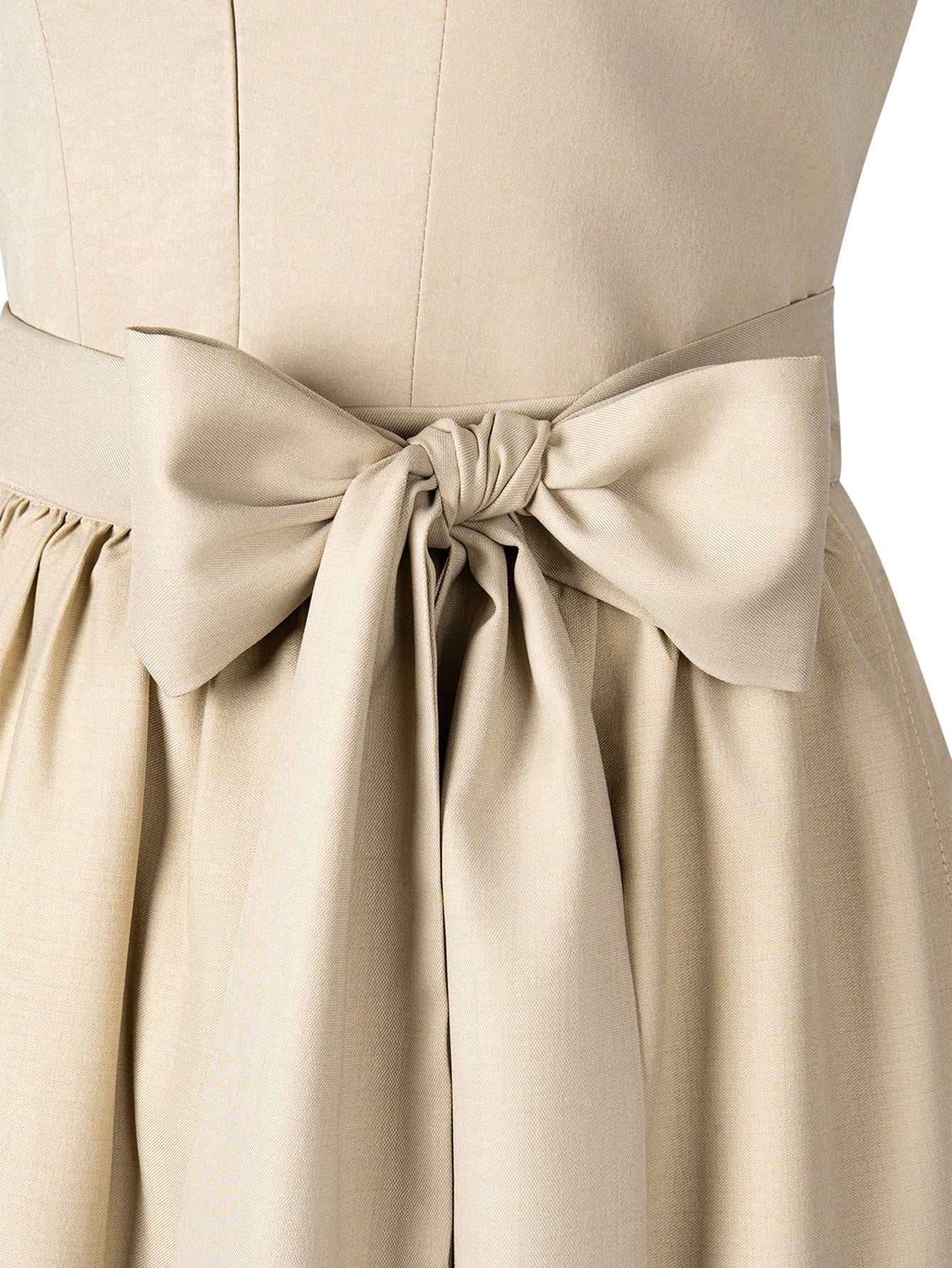 Dirndl Damen Beige 70cm Herz-Ausschnitt Kleid