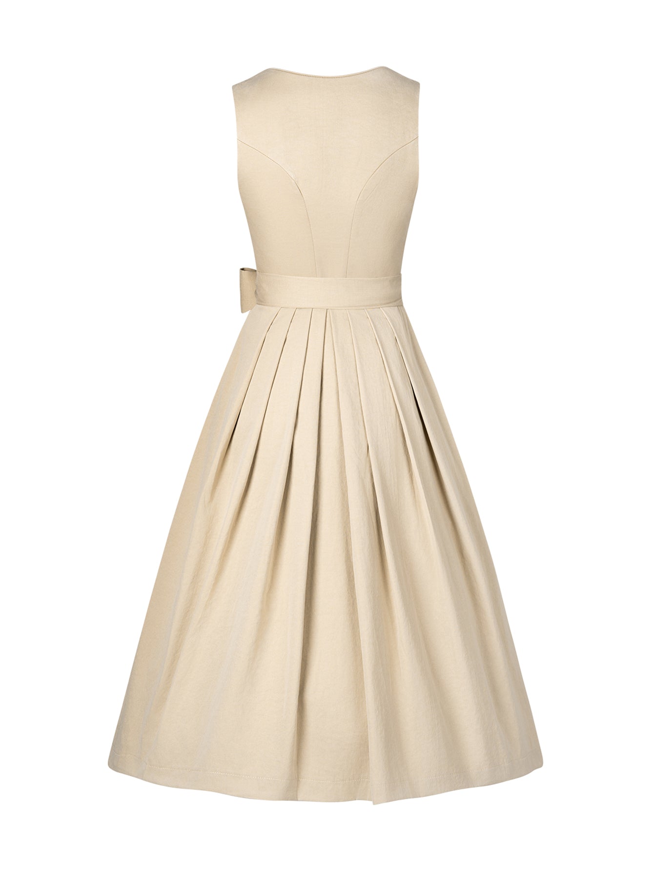 Dirndl Damen Beige 70cm Herz-Ausschnitt Kleid