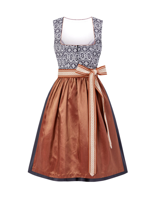 Dirndl Damen Schwarz 60cm Gerader Ausschnitt Kleid