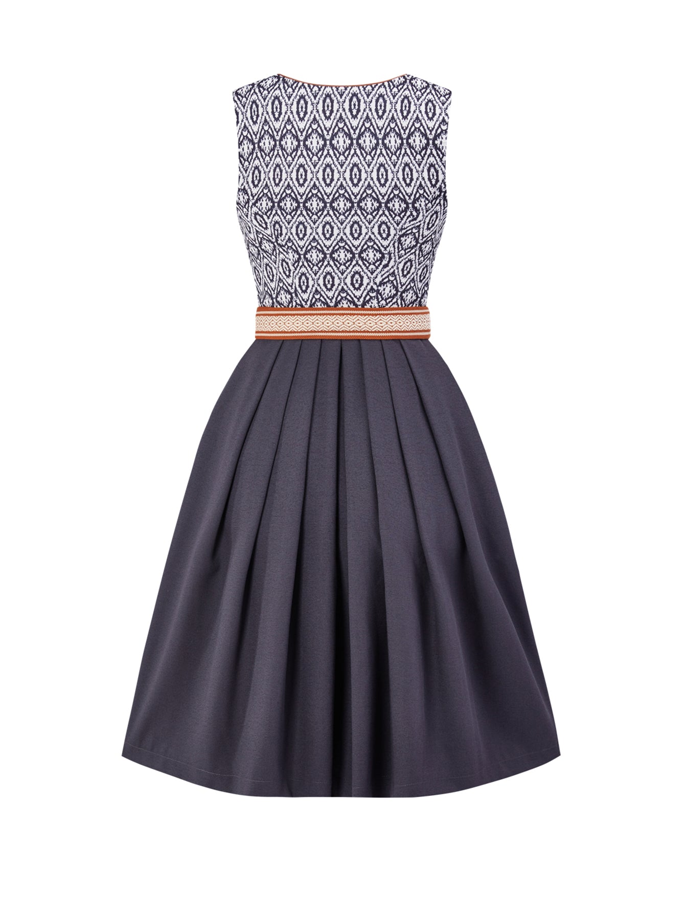 Dirndl Damen Schwarz 60cm Gerader Ausschnitt Kleid