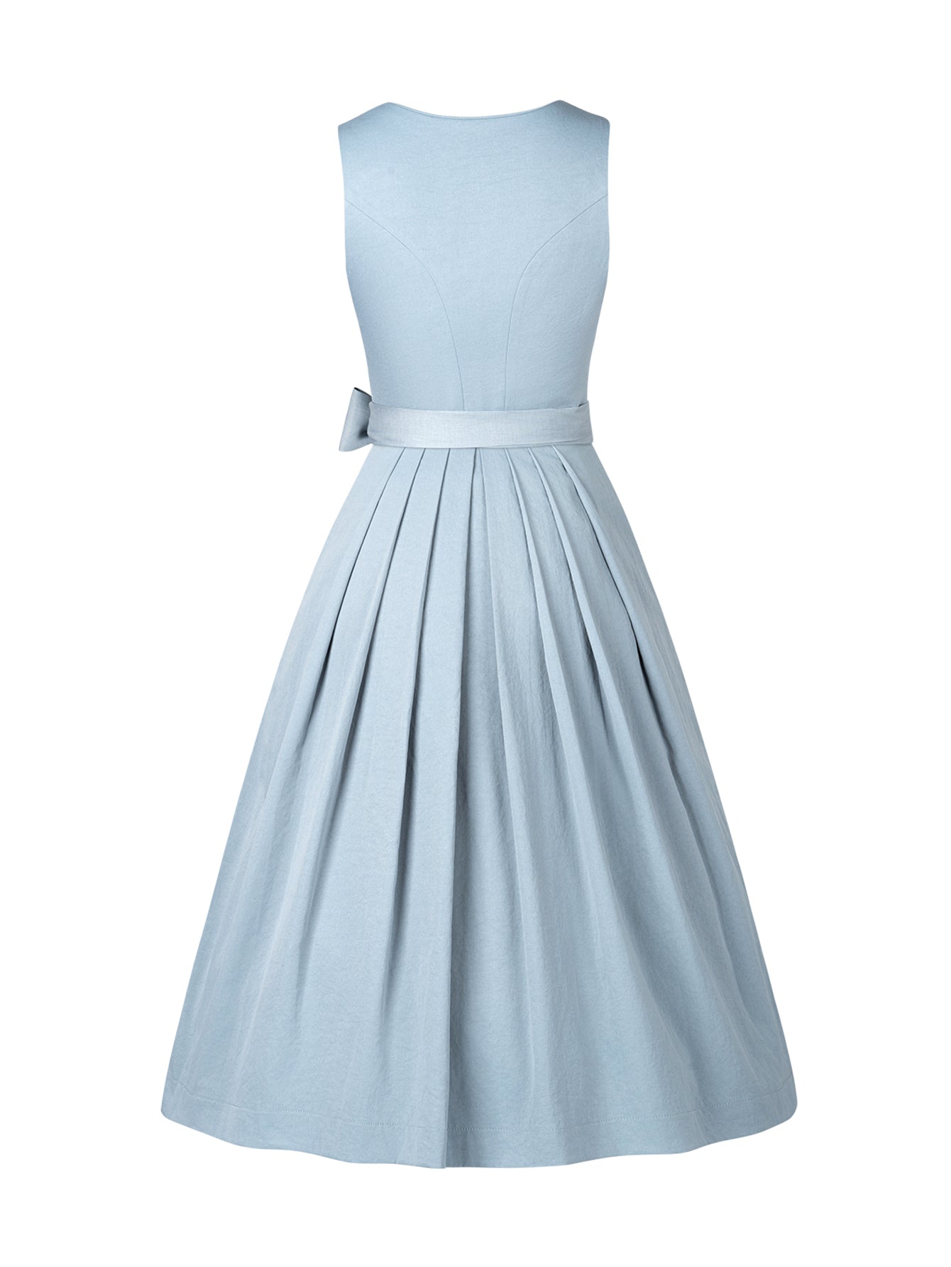 Dirndl Damen Blau 70cm Herz-Ausschnitt Kleid