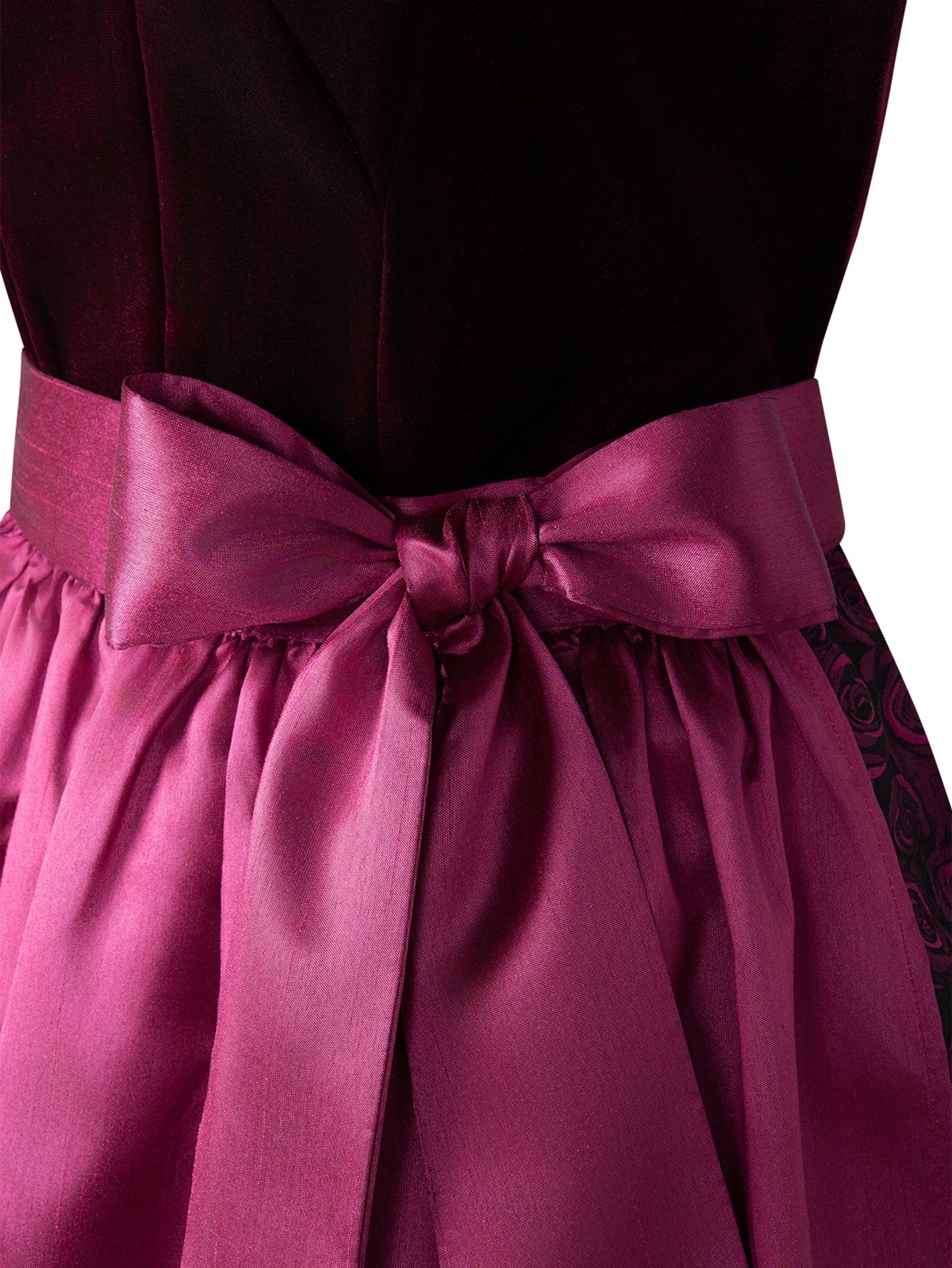 Dirndl Damen Rosa 60cm Gerader Ausschnitt Kleid