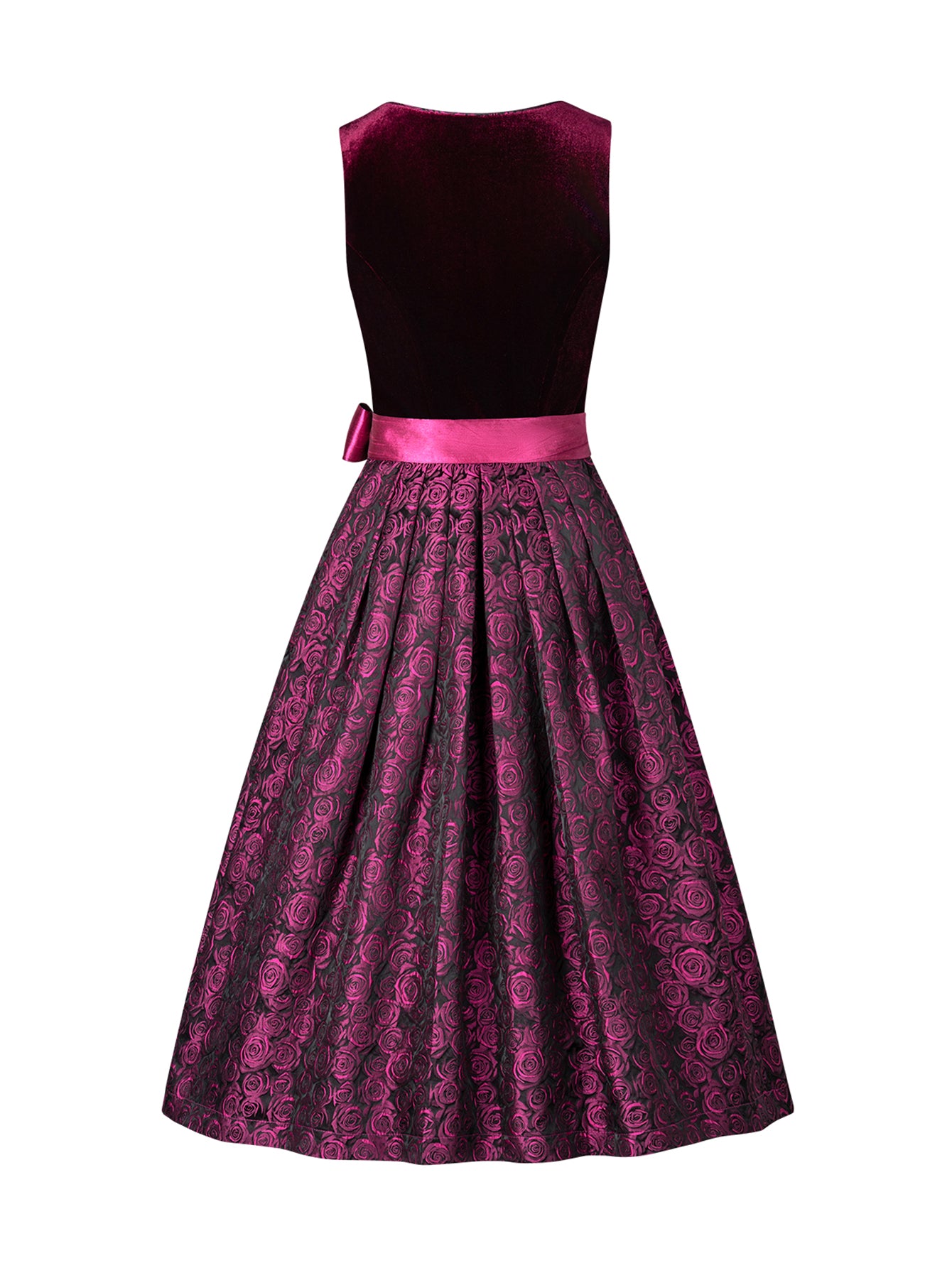 Dirndl Damen Rosa 60cm Gerader Ausschnitt Kleid