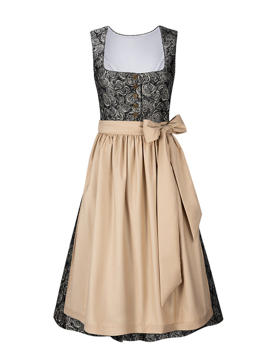 Dirndl Damen Gelb 60cm Gerader Ausschnitt Kleid