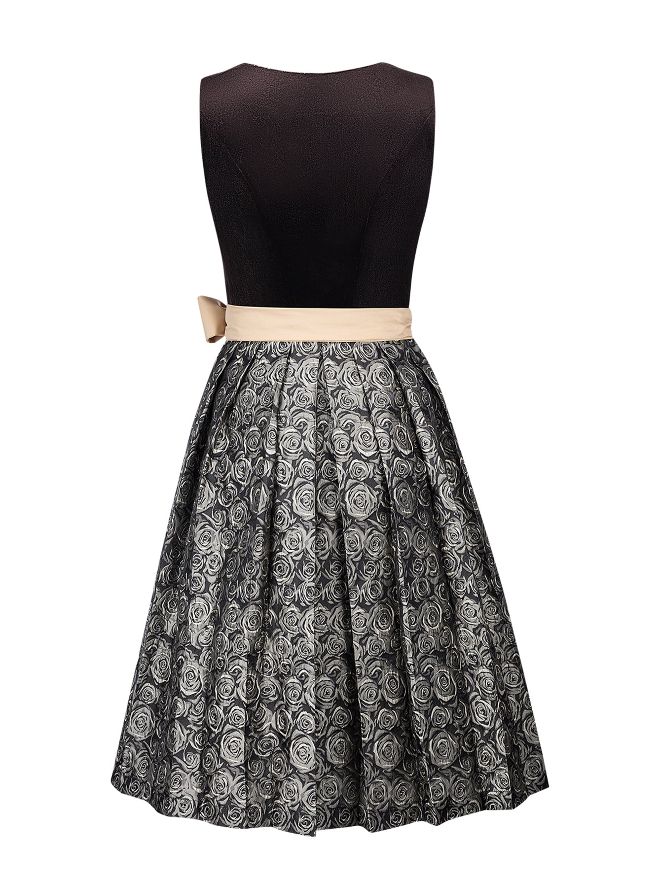 Dirndl Damen Braun 60cm Gerader Ausschnitt Kleid