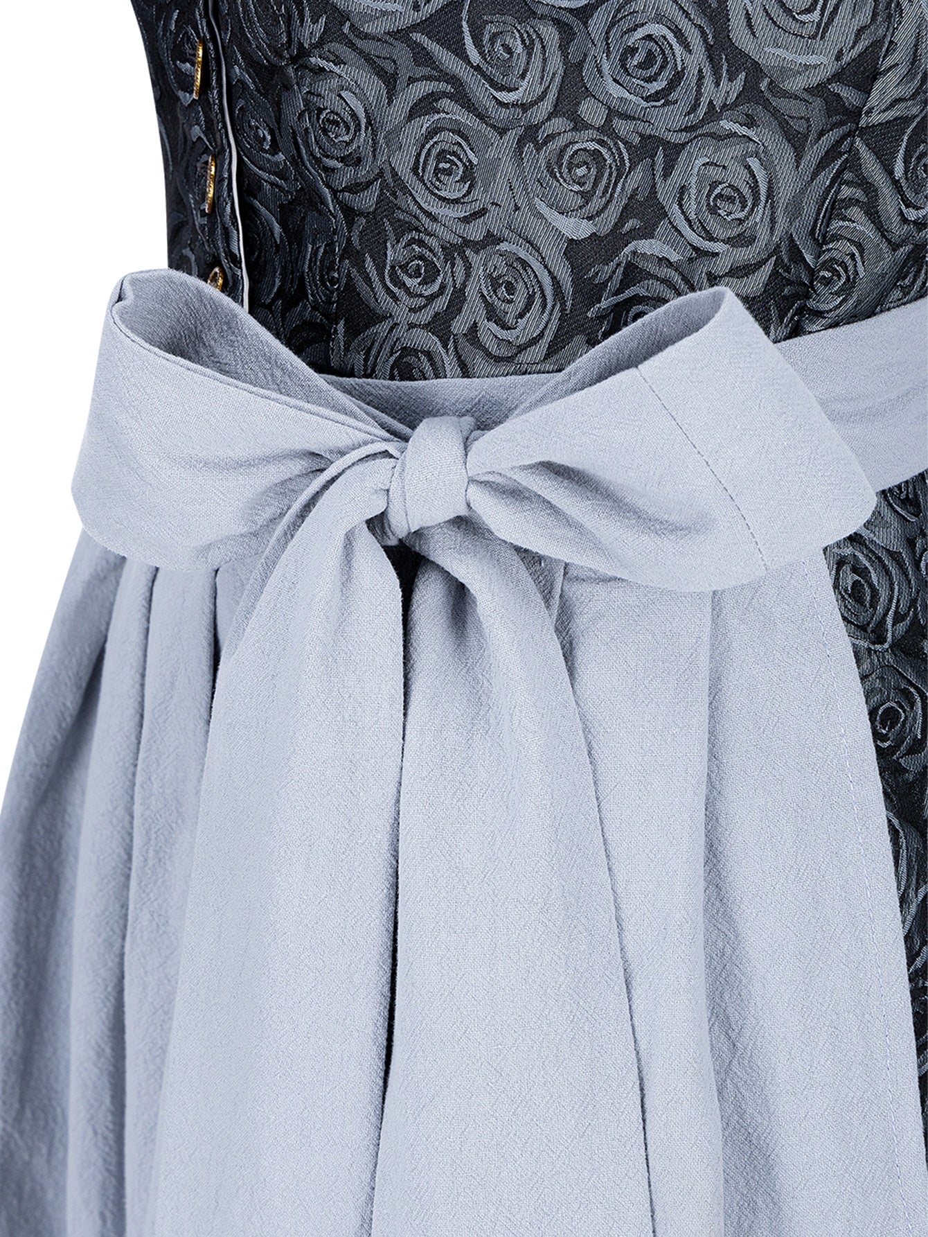 Dirndl Damen Blau 60cm Gerader Ausschnitt Kleid