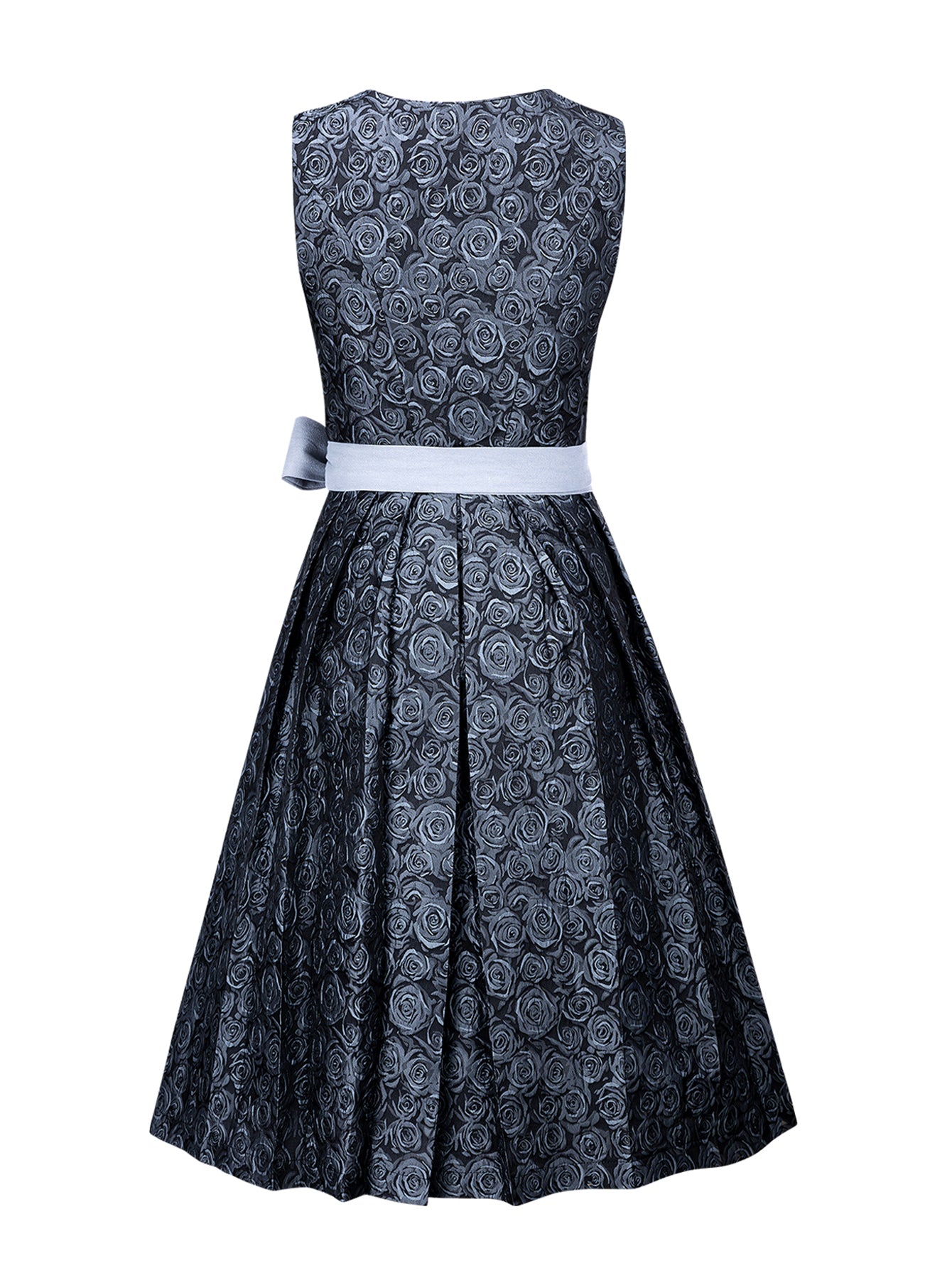 Dirndl Damen Blau 60cm Gerader Ausschnitt Kleid