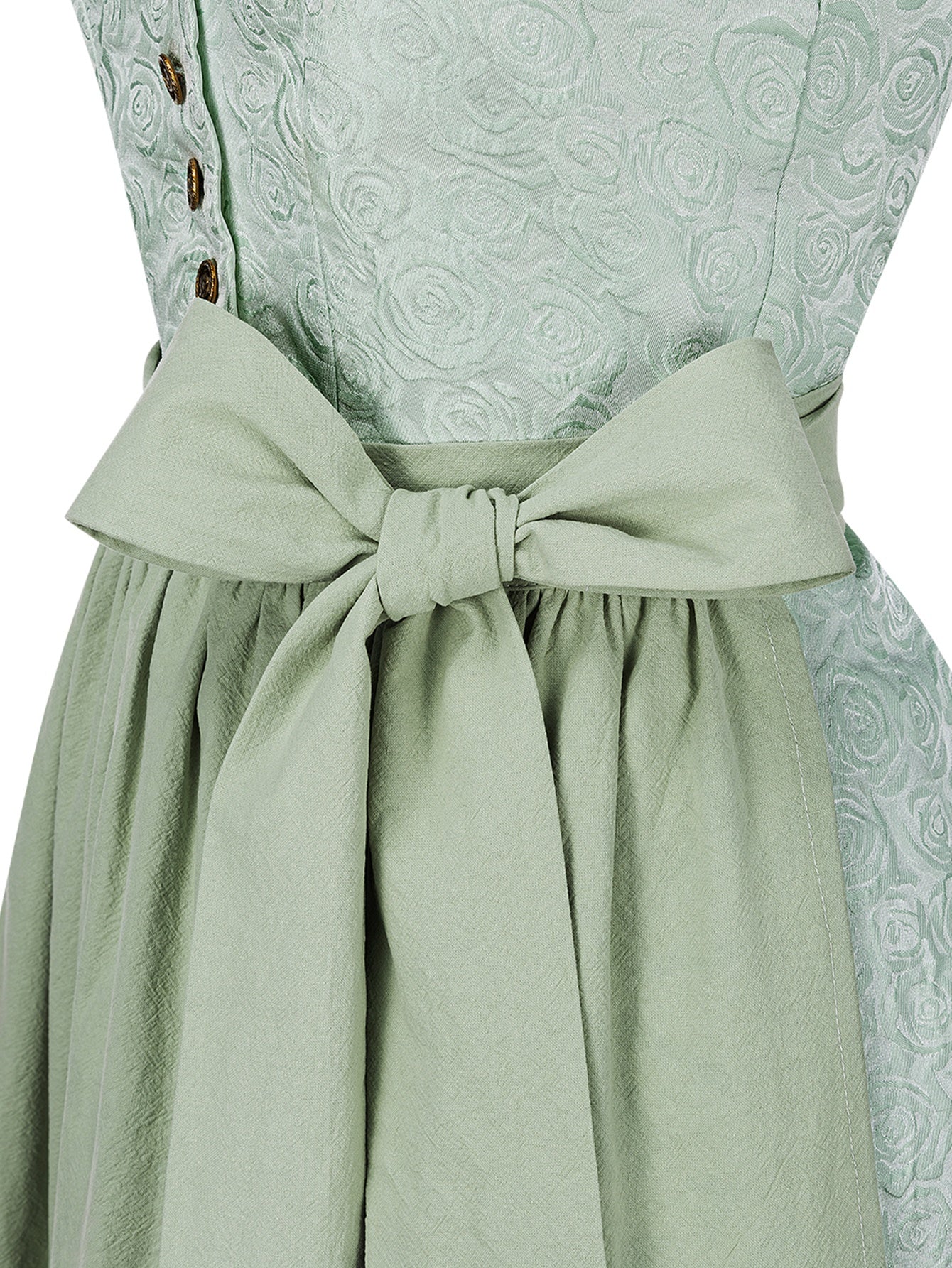 Dirndl Damen Grün 70cm Gerader Ausschnitt Kleid