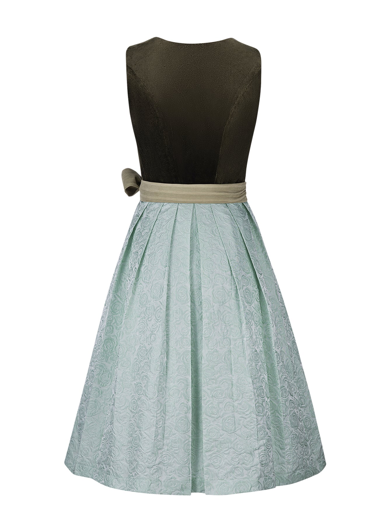 Dirndl Damen Grün 70cm Gerader Ausschnitt Kleid