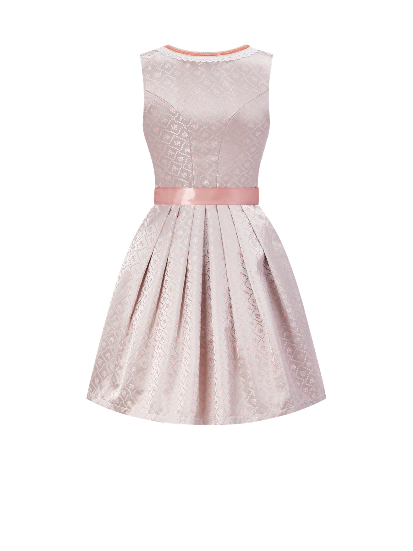 Dirndl Damen Rosa 60cm Herz-Ausschnitt Kleid
