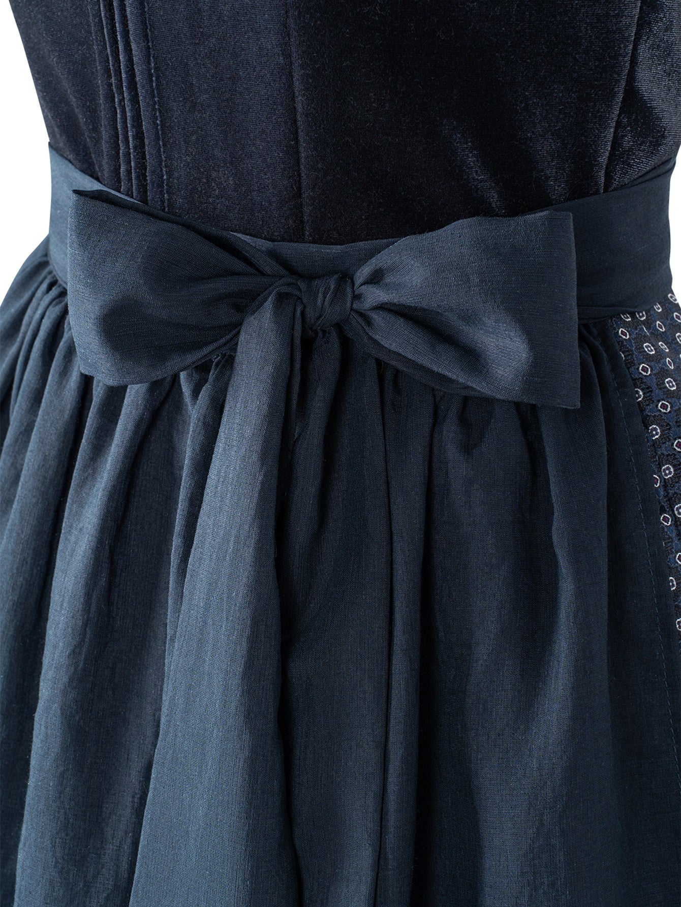 Dirndl Damen Blau 70cm Gerader Ausschnitt Kleid