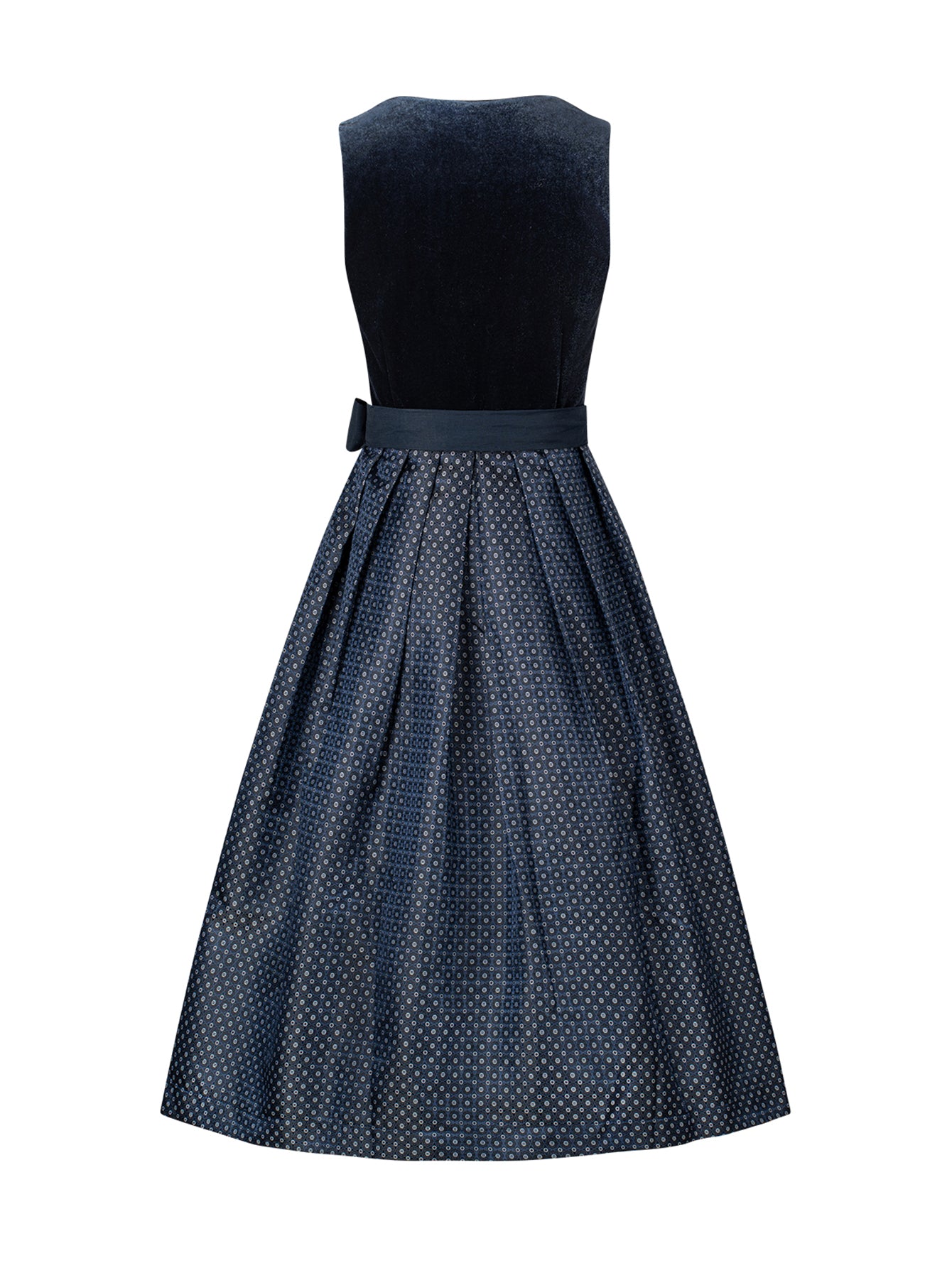 Dirndl Damen Blau 70cm Gerader Ausschnitt Kleid