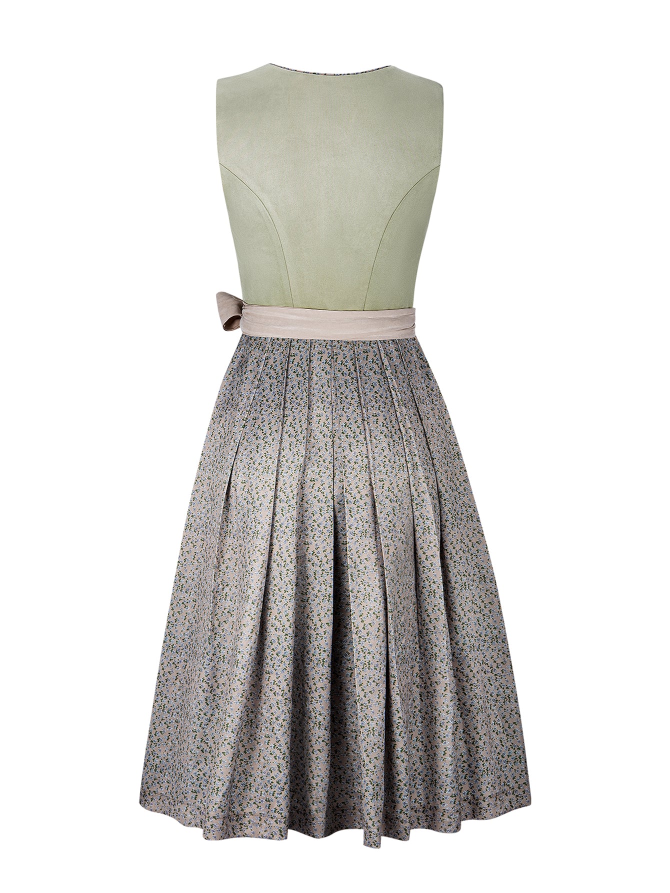 Dirndl Damen Grün 70cm Gerader Ausschnitt Kleid