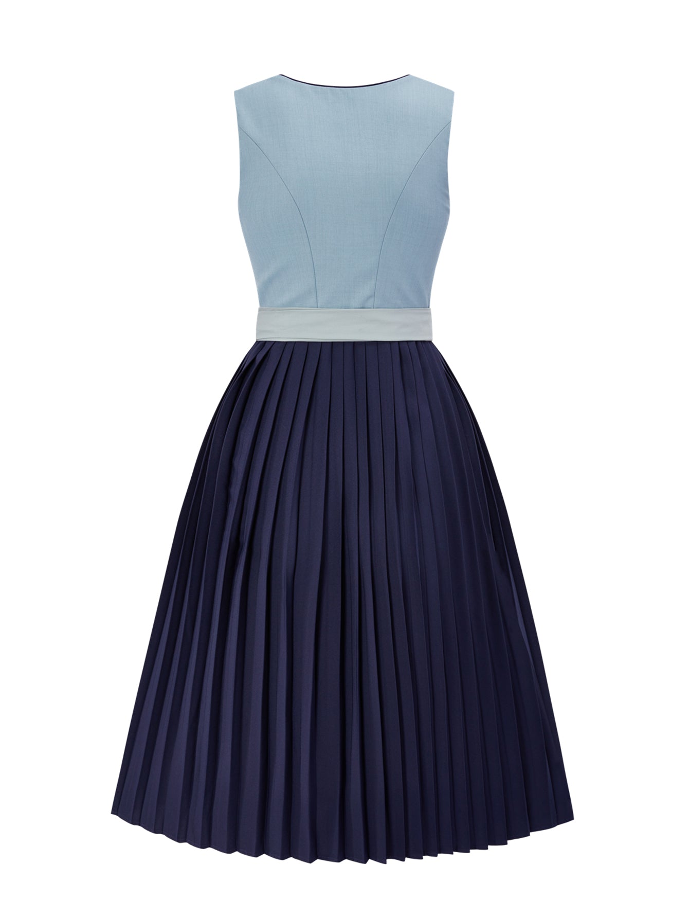 Dirndl Damen Blau 70cm Gerader Ausschnitt Kleid