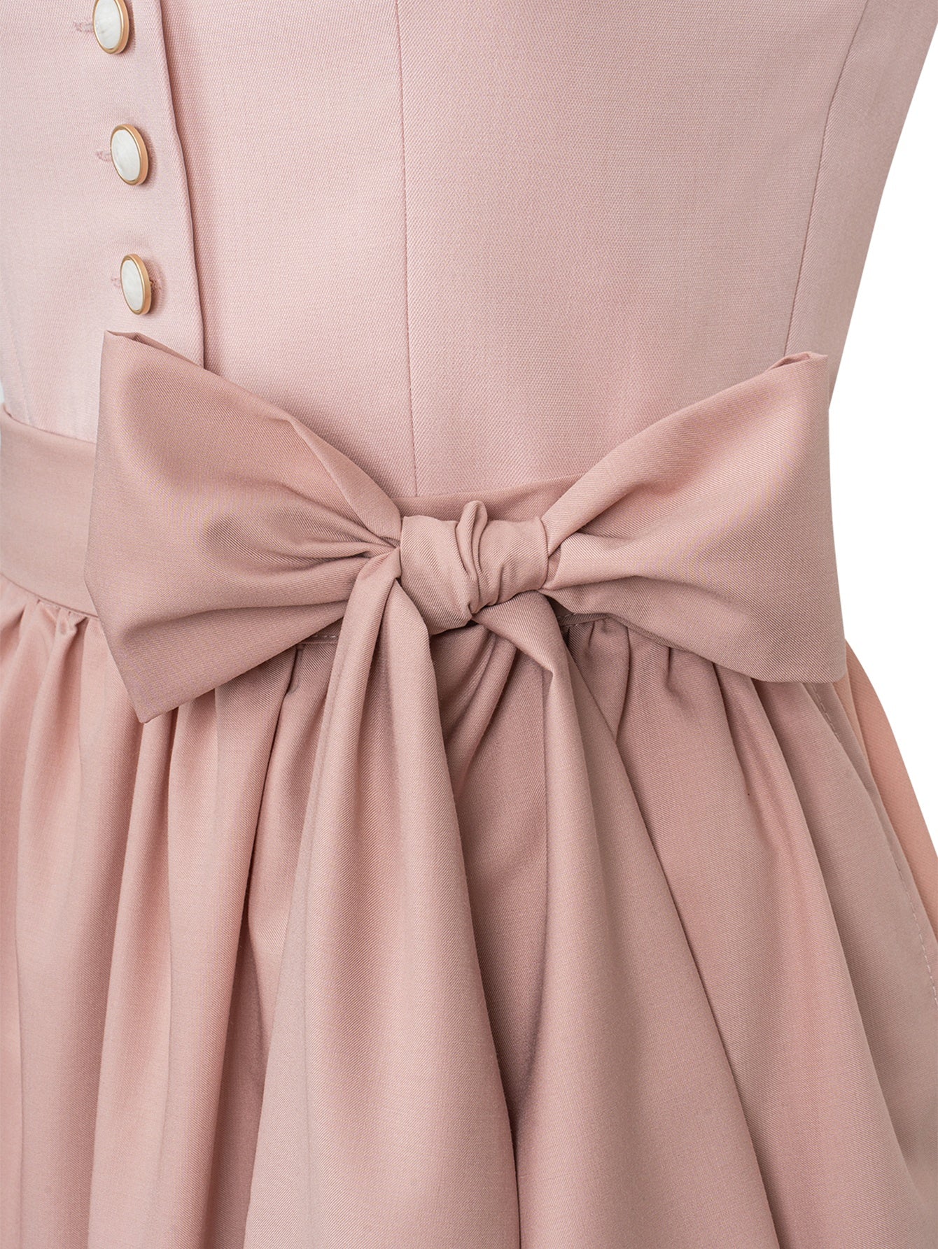 Dirndl Damen Rosa 70cm Gerader Ausschnitt Kleid