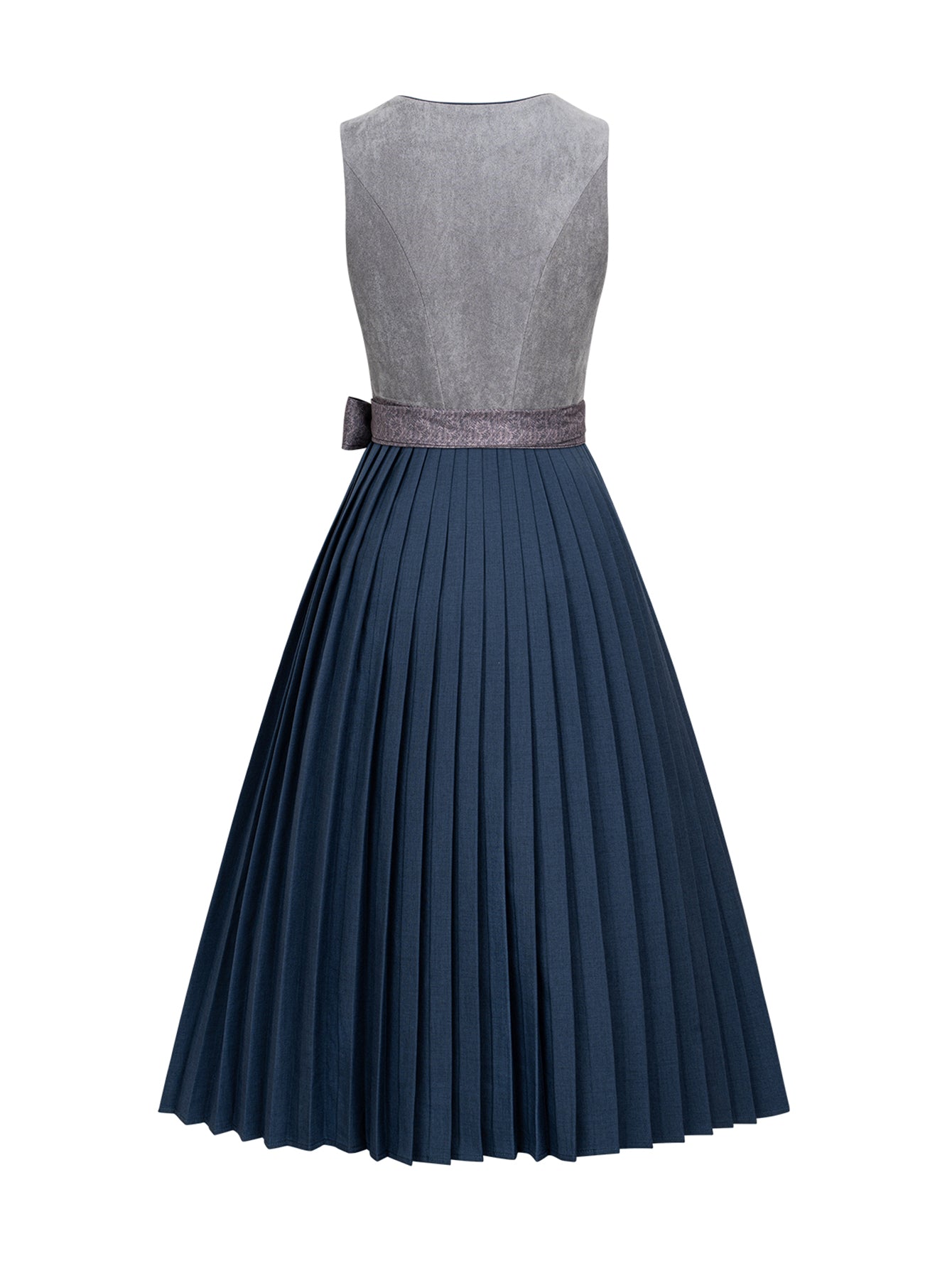 Dirndl Damen Grau 70cm Gerader Ausschnitt Kleid