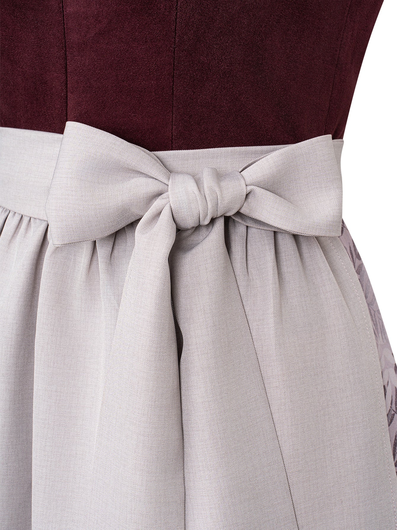 Dirndl Damen Lila 70cm Gerader Ausschnitt Kleid