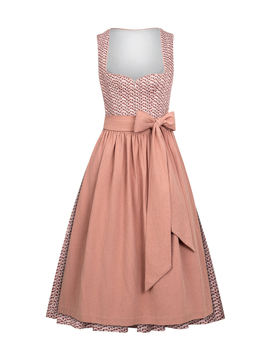 Dirndl Damen Rosa 70cm Herz-Ausschnitt Kleid